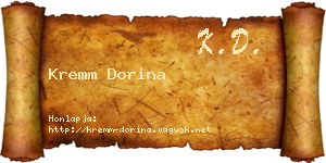 Kremm Dorina névjegykártya